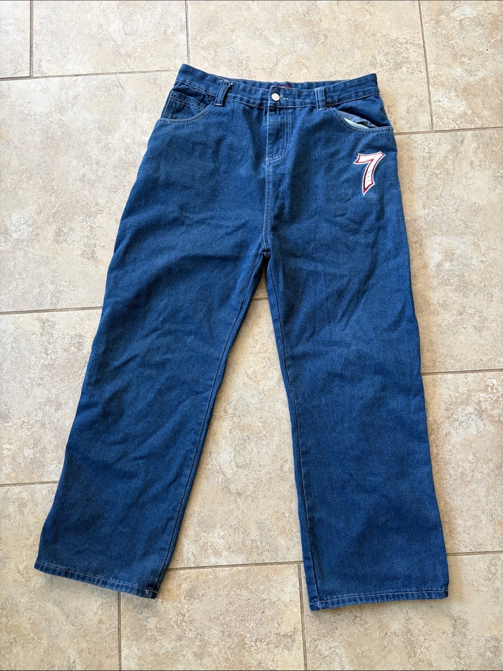 Men's Blue Denim Jeans with 7 dices
